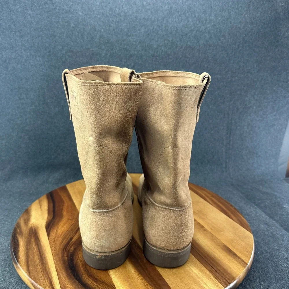 Vtg 70s Dickies Made in USA Tan Suede Cowboy Western Boots Size 11 EE